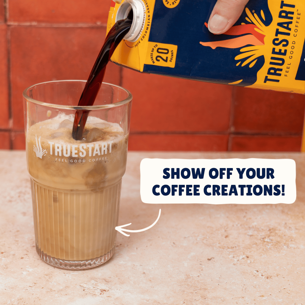 TrueStart Iced Coffee Glass