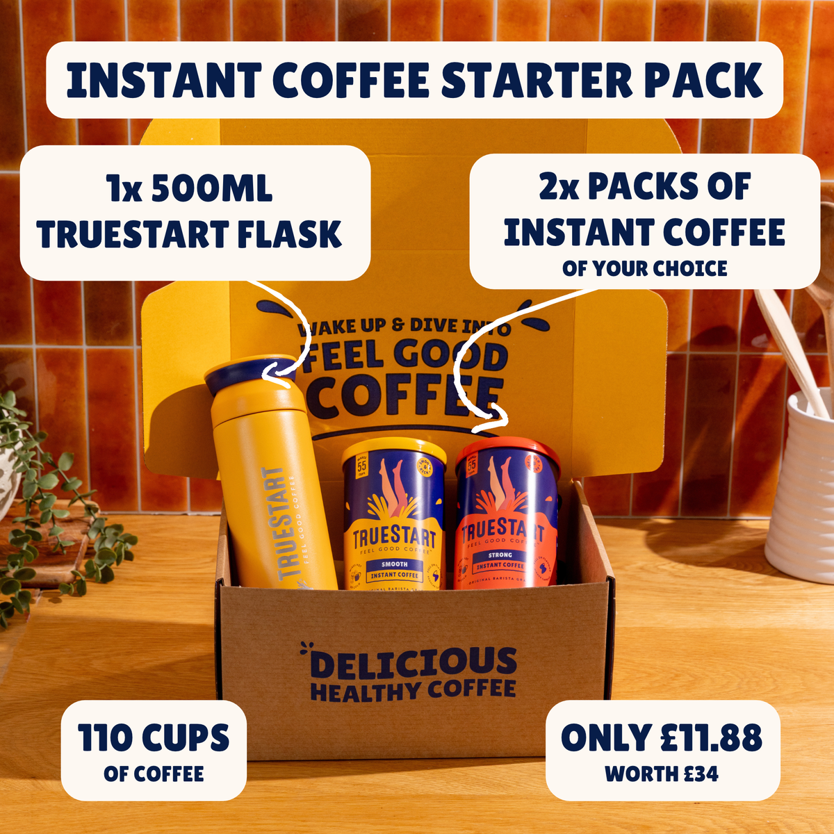 Instant Coffee Starter Pack - With TrueStart Flask